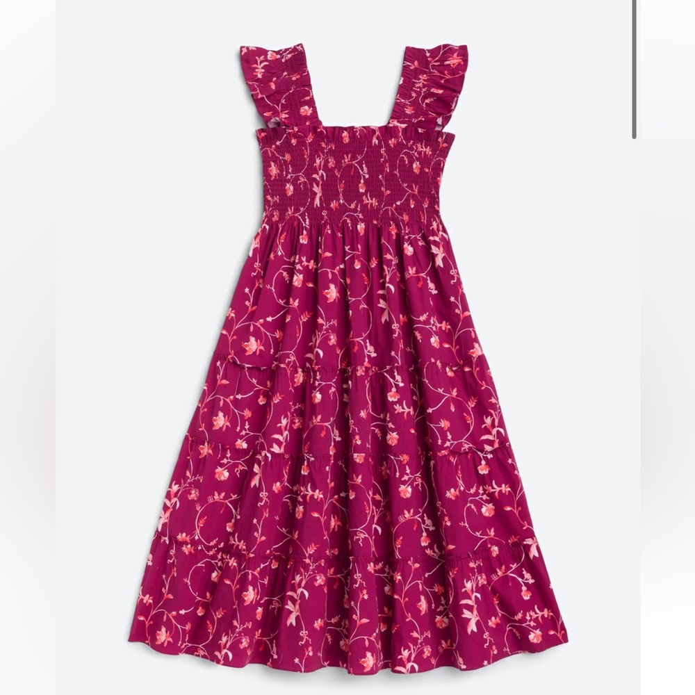 The Ellie Nap Dress - Burgundy Botanical Poplin